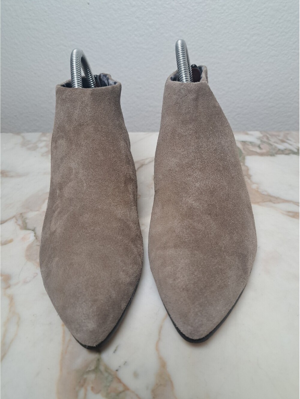 NAKED FEET  Womens Delgado Boot Size 7 Gray Suede Chunky Block Heel Bootie Boho